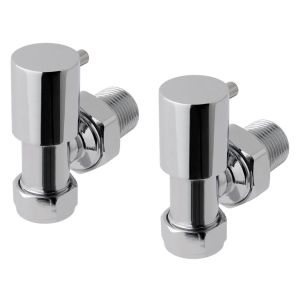 Eastbrook Minimalist Round Chrome Angled Manual Radiator Valves