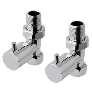 Eastbrook Minimalist Round Chrome Straight Manual Radiator Valves