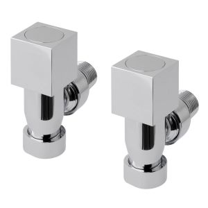 Eastbrook Minimalist Square Chrome Angled Manual Radiator Valves