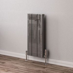 Eastbrook Peretti Polished Aluminium Designer Radiator 600 x 280mm