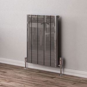 Eastbrook Peretti Polished Aluminium Designer Radiator 600 x 470mm