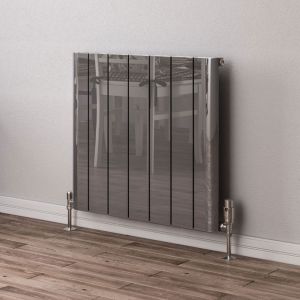 Eastbrook Peretti Polished Aluminium Designer Radiator 600 x 660mm