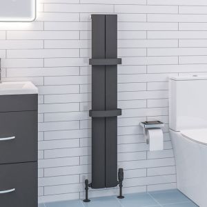 Eastbrook Preston Matt Anthracite Aluminium Designer Radiator 1200 x 185mm