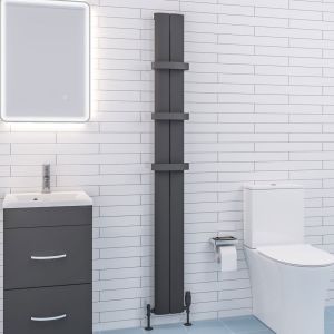 Eastbrook Preston Matt Anthracite Aluminium Designer Radiator 1800 x 185mm