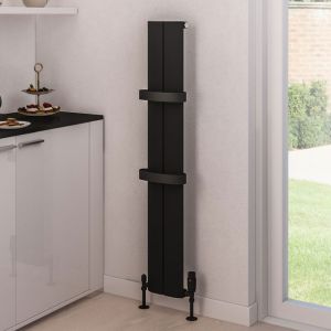 Eastbrook Preston Matt Black Aluminium Designer Radiator 1200 x 185mm