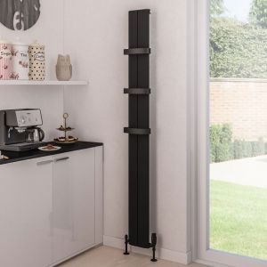 Eastbrook Preston Matt Black Aluminium Designer Radiator 1800 x 185mm