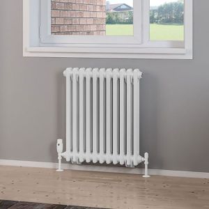 Eastbrook Rivassa Gloss White 2 Column Radiator 600 x 518mm