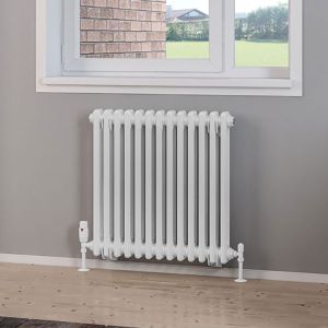 Eastbrook Rivassa Gloss White 2 Column Radiator 600 x 608mm