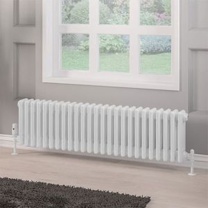 Eastbrook Rivassa Gloss White 3 Column Radiator 300 x 1148mm