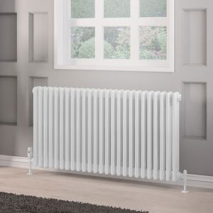 Eastbrook Rivassa Gloss White 3 Column Radiator 600 x 1148mm