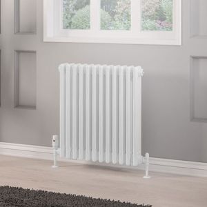 Eastbrook Rivassa Gloss White 3 Column Radiator 600 x 563mm