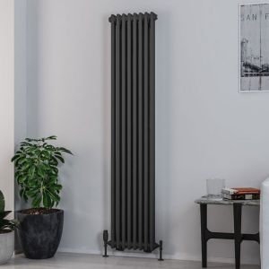 Eastbrook Rivassa Matt Anthracite 2 Column Radiator 1800 x 383mm