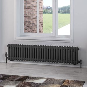 Eastbrook Rivassa Matt Anthracite 2 Column Radiator 300 x 1373mm