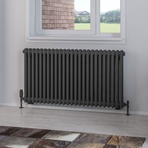 Eastbrook Rivassa Matt Anthracite 2 Column Radiator 600 x 1148mm