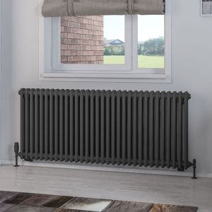 Eastbrook Rivassa Matt Anthracite 2 Column Radiator 600 x 1460mm