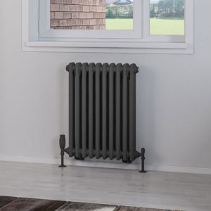 Eastbrook Rivassa Matt Anthracite 2 Column Radiator 600 x 473mm