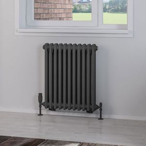 Eastbrook Rivassa Matt Anthracite 2 Column Radiator 600 x 518mm