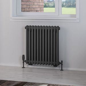 Eastbrook Rivassa Matt Anthracite 2 Column Radiator 600 x 563mm