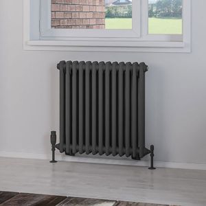 Eastbrook Rivassa Matt Anthracite 2 Column Radiator 600 x 608mm