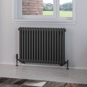 Eastbrook Rivassa Matt Anthracite 2 Column Radiator 600 x 833mm