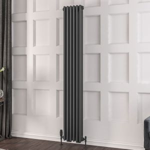 Eastbrook Rivassa Matt Anthracite 3 Column Radiator 1800 x 293mm