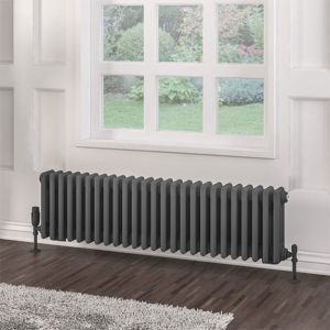 Eastbrook Rivassa Matt Anthracite 3 Column Radiator 300 x 1148mm