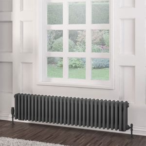 Eastbrook Rivassa Matt Anthracite 3 Column Radiator 300 x 1373mm