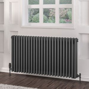 Eastbrook Rivassa Matt Anthracite 3 Column Radiator 600 x 1148mm