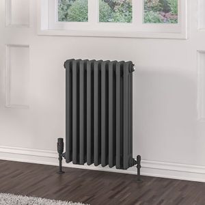 Eastbrook Rivassa Matt Anthracite 3 Column Radiator 600 x 428mm