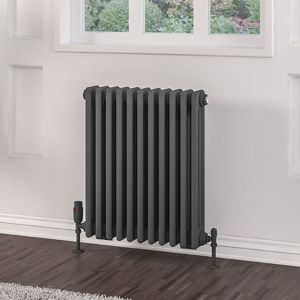 Eastbrook Rivassa Matt Anthracite 3 Column Radiator 600 x 518mm