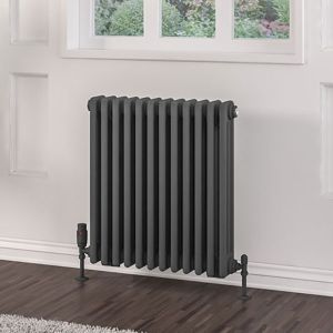 Eastbrook Rivassa Matt Anthracite 3 Column Radiator 600 x 563mm