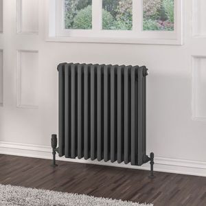 Eastbrook Rivassa Matt Anthracite 3 Column Radiator 600 x 608mm