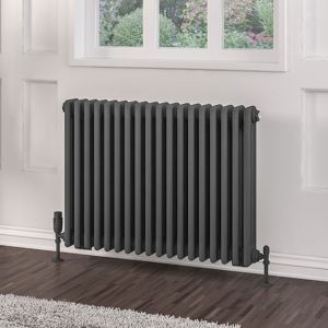 Eastbrook Rivassa Matt Anthracite 3 Column Radiator 600 x 833mm