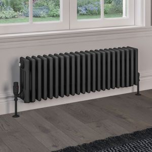 Eastbrook Rivassa Matt Anthracite 4 Column Radiator 300 x 1010mm