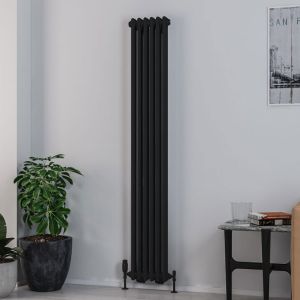 Eastbrook Rivassa Matt Black 2 Column Radiator 1800 x 293mm