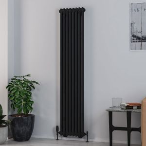 Eastbrook Rivassa Matt Black 2 Column Radiator 1800 x 383mm