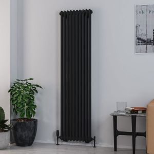 Eastbrook Rivassa Matt Black 2 Column Radiator 1800 x 473mm