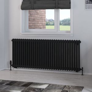 Eastbrook Rivassa Matt Black 2 Column Radiator 600 x 1460mm