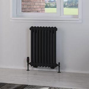 Eastbrook Rivassa Matt Black 2 Column Radiator 600 x 428mm