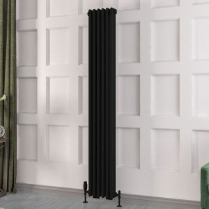 Eastbrook Rivassa Matt Black 3 Column Radiator 1800 x 293mm