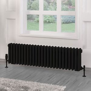 Eastbrook Rivassa Matt Black 3 Column Radiator 300 x 1148mm