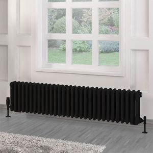 Eastbrook Rivassa Matt Black 3 Column Radiator 300 x 1373mm