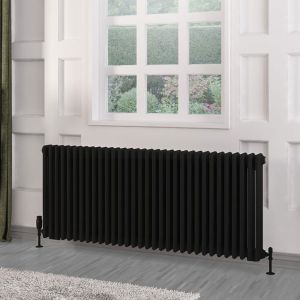 Eastbrook Rivassa Matt Black 3 Column Radiator 600 x 1460mm