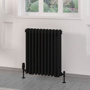 Eastbrook Rivassa Matt Black 3 Column Radiator 600 x 518mm