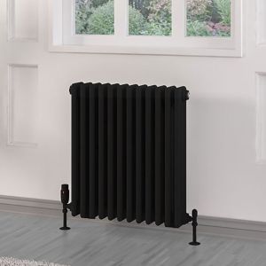 Eastbrook Rivassa Matt Black 3 Column Radiator 600 x 563mm