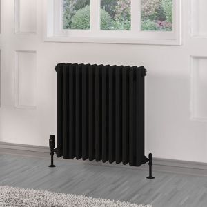 Eastbrook Rivassa Matt Black 3 Column Radiator 600 x 608mm