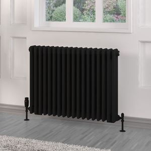 Eastbrook Rivassa Matt Black 3 Column Radiator 600 x 833mm