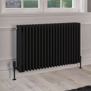 Eastbrook Rivassa Matt Black 4 Column Radiator 600 x 1010mm