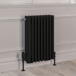 Eastbrook Rivassa Matt Black 4 Column Radiator 600 x 425mm