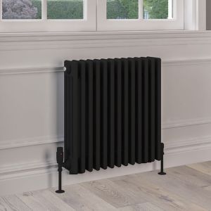 Eastbrook Rivassa Matt Black 4 Column Radiator 600 x 605mm